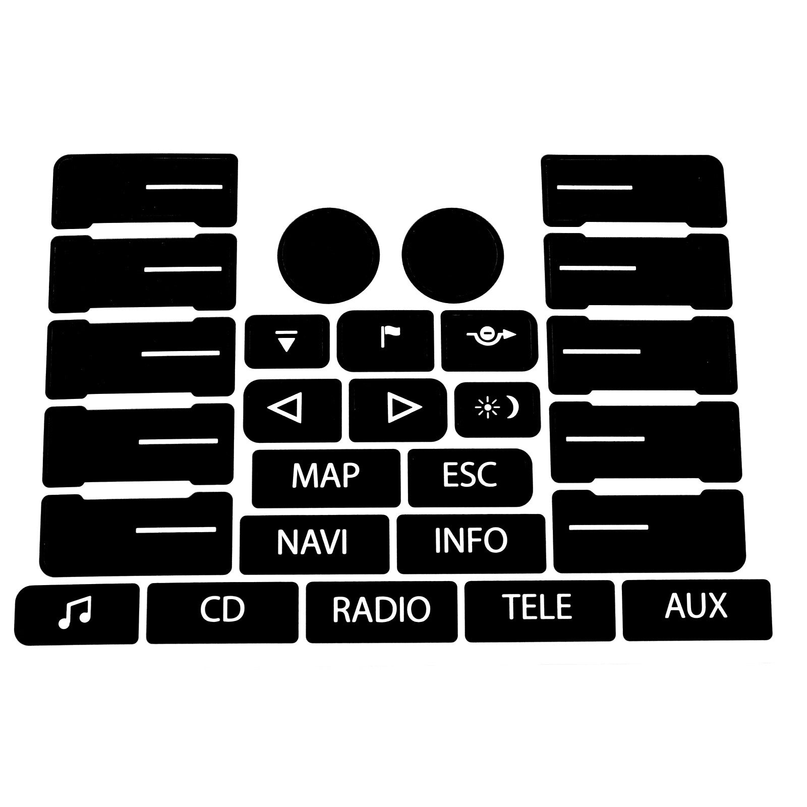 for VW TOUAREG 2004-2009 BUTTON DECALS STICKERS RADIO W NAVIGATION REPAIR SET