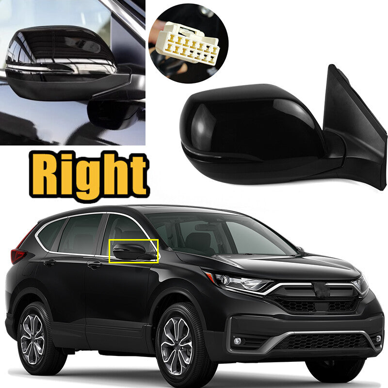 1 piece for Honda CR-V black side mirror assembly with 5-line turn signal light on the right side