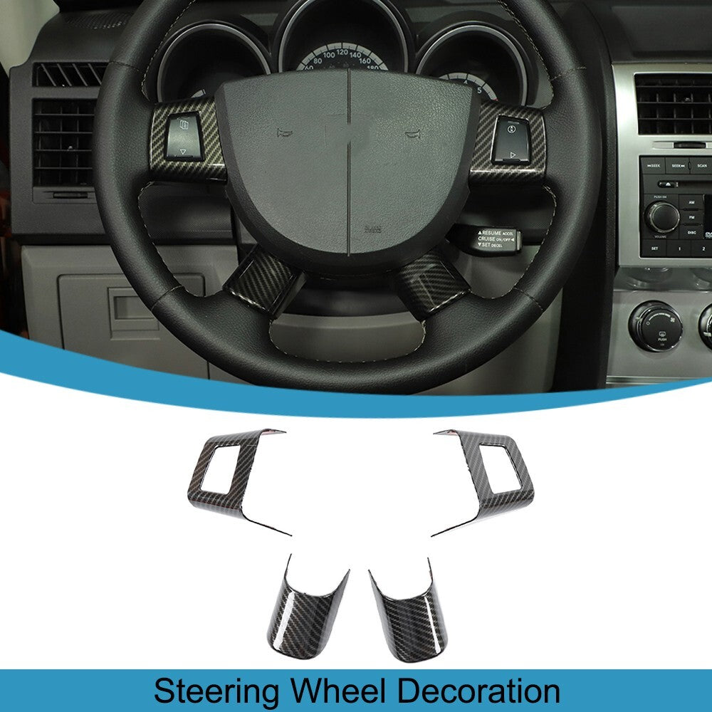 4¡ÁABS Steering Wheel Button Cover Trim for Dodge Nitro/ for Jeep Liberty 2007-2012