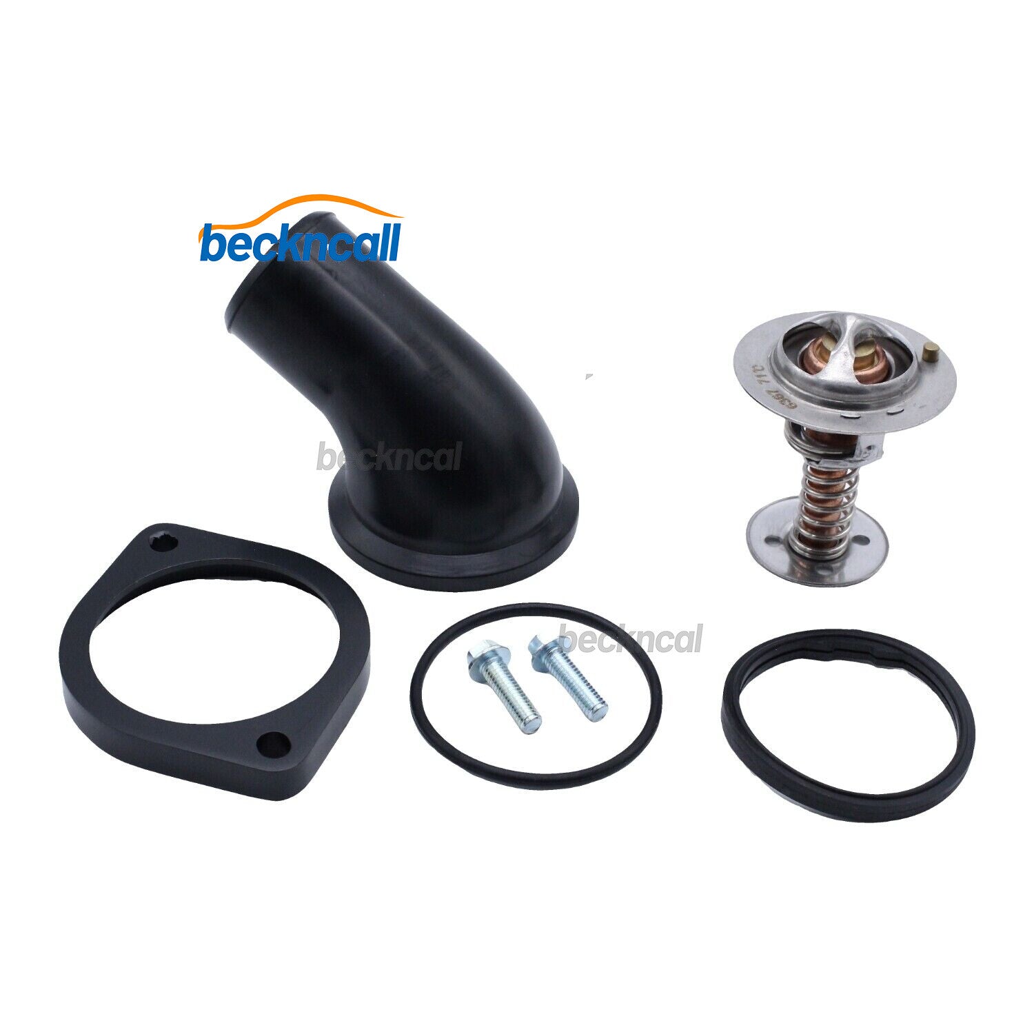 Black Aluminum 45 Degree Swivel Water Neck Housing W/ Thermostat For LS1 LS2 LS3