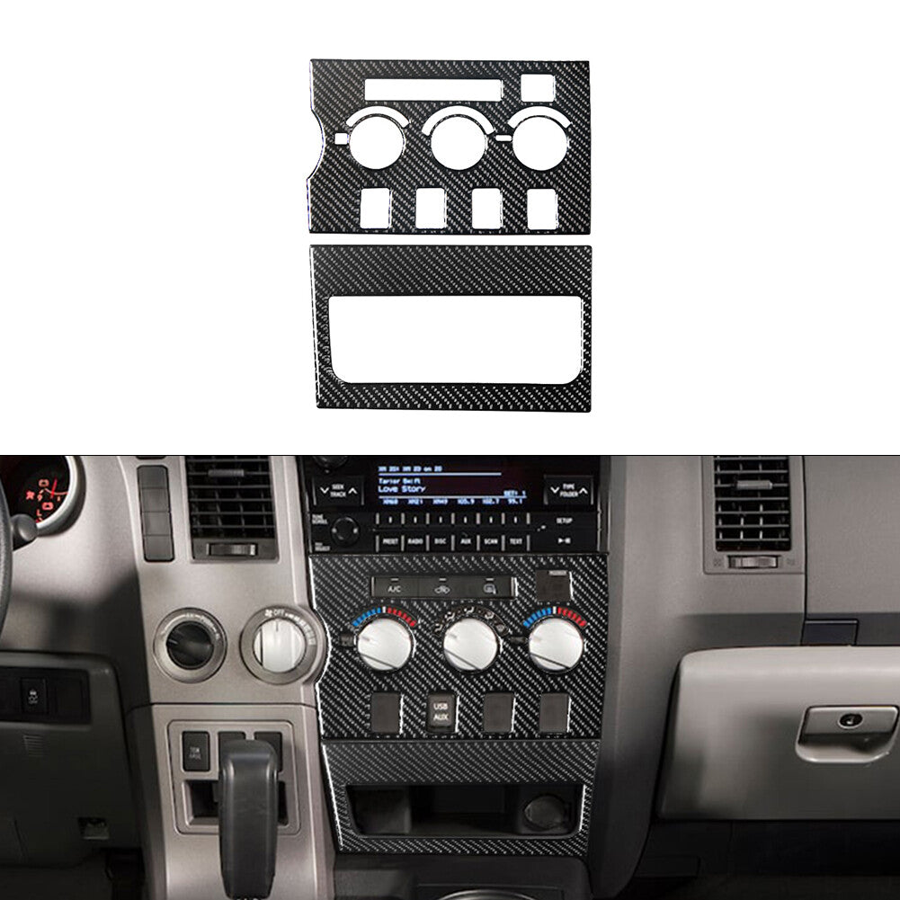 2X Carbon Fiber Central A/C Control Panel Trim for Toyota Tundra 2007-13 Type B