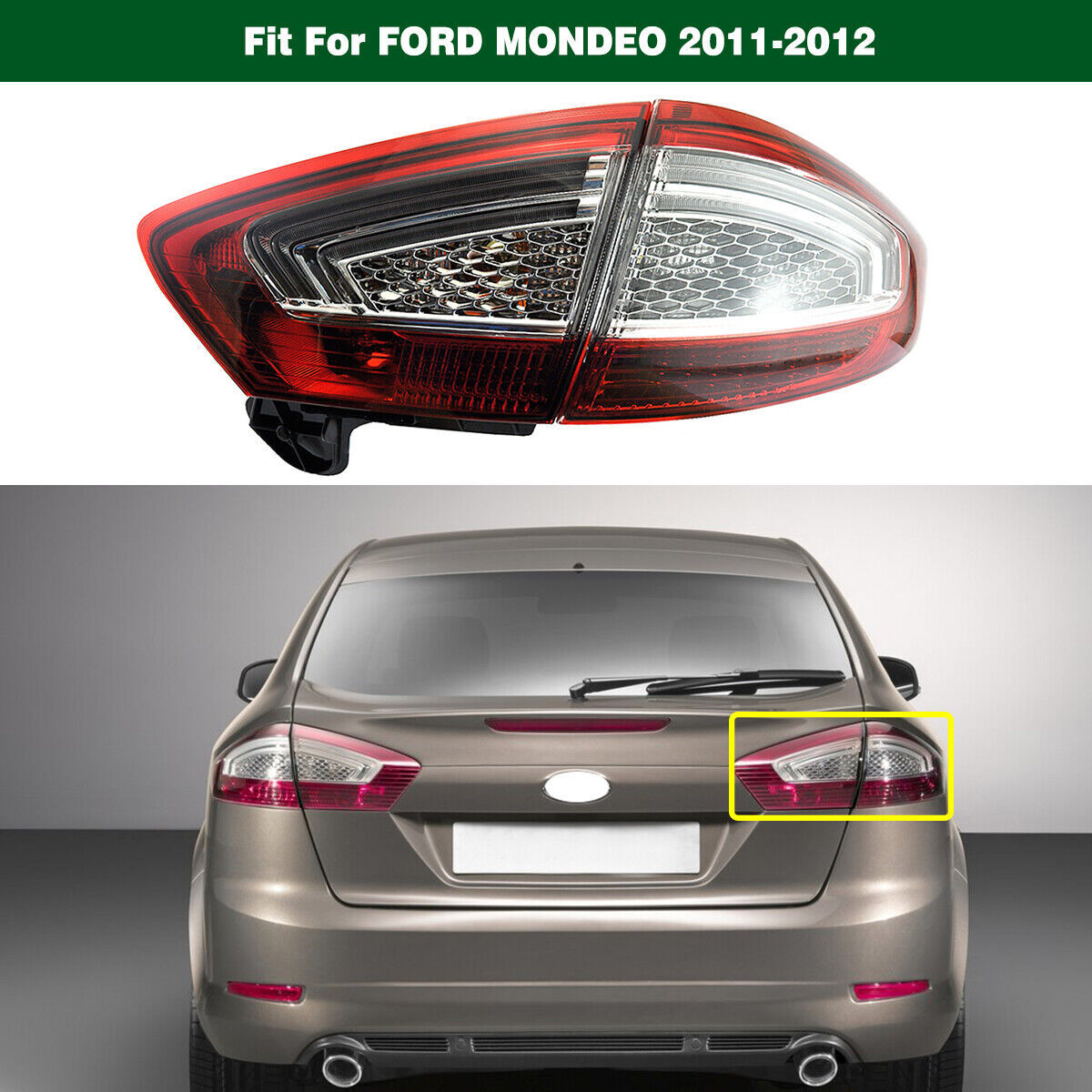 One set of taillights, right taillight and rear taillight, suitable for Ford Fusion Mondeo 2011 - 2012