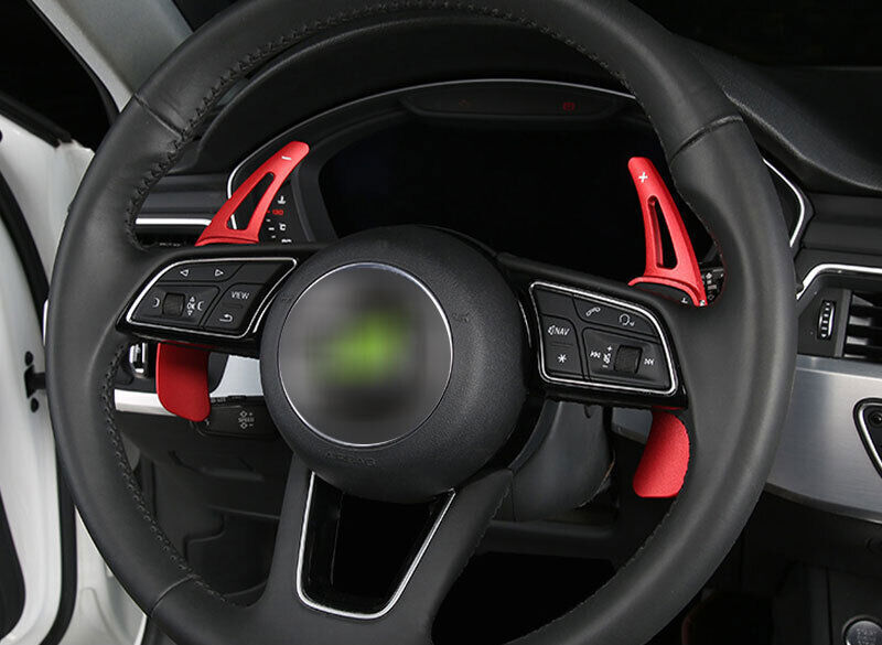 for Audi A3 S3 2017-2020 Red Aluminum Inner Steering Wheel Shift Paddles 2PCS