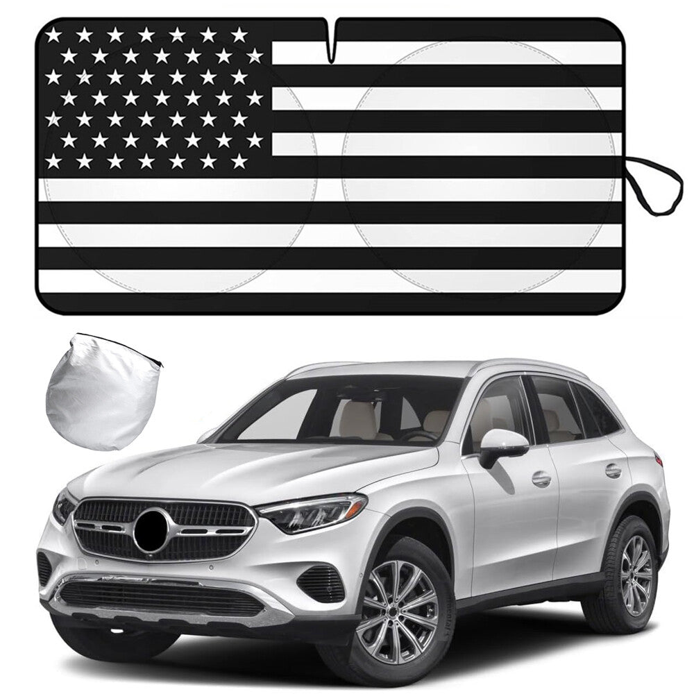 for Benz GLA GLC GLE GLK ML US Flag Car Windshield Sun Shade Heat Block Cover
