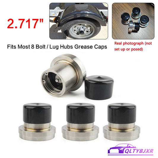 2Pairs 2.717 Trailer Wheel Hub Bearing Buddy Stainless Steel w/Protective Bra
