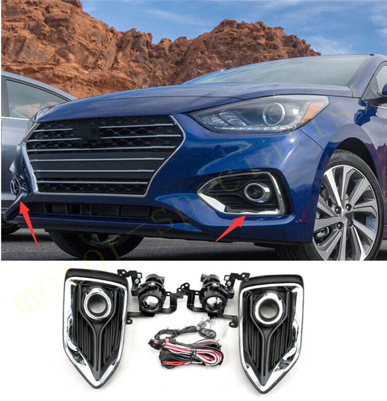 for Hyundai Accent 2018-2023 Fog lamp Daytime Running Light DRL Wir Switch Bezel