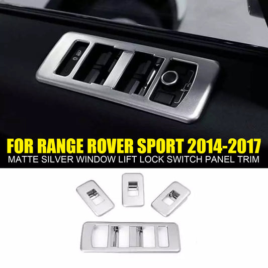 for Range Rover Sport 2014-2017 Matte Silver Window Lift Lock Switch Panel TriP