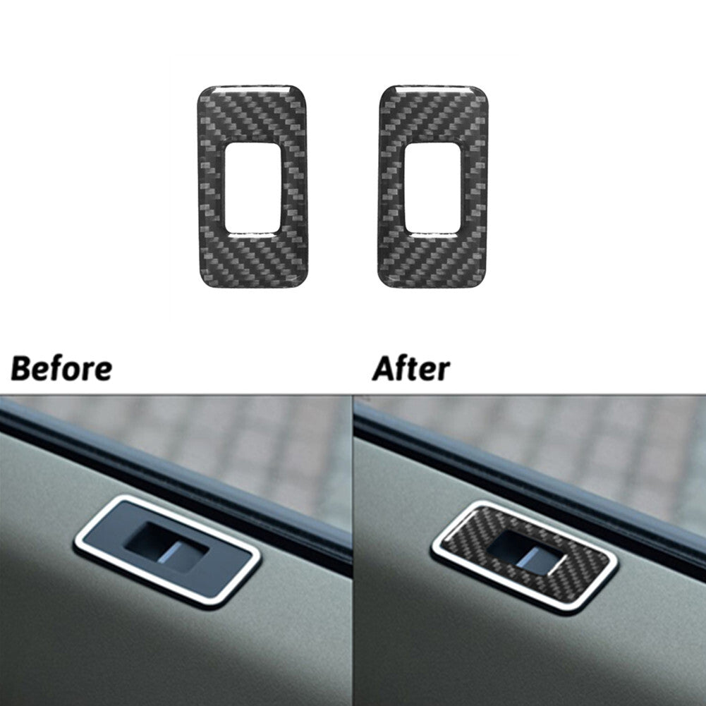 2X Carbon Fibre Rear Window Regulator Trims for Land Rover Discovery Sport 2015-2019