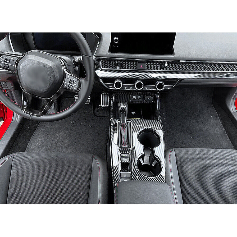 Side Door Scuff Plate Interior Cover for Honda for Civic 2022-2023 11th Carbon Fiber
