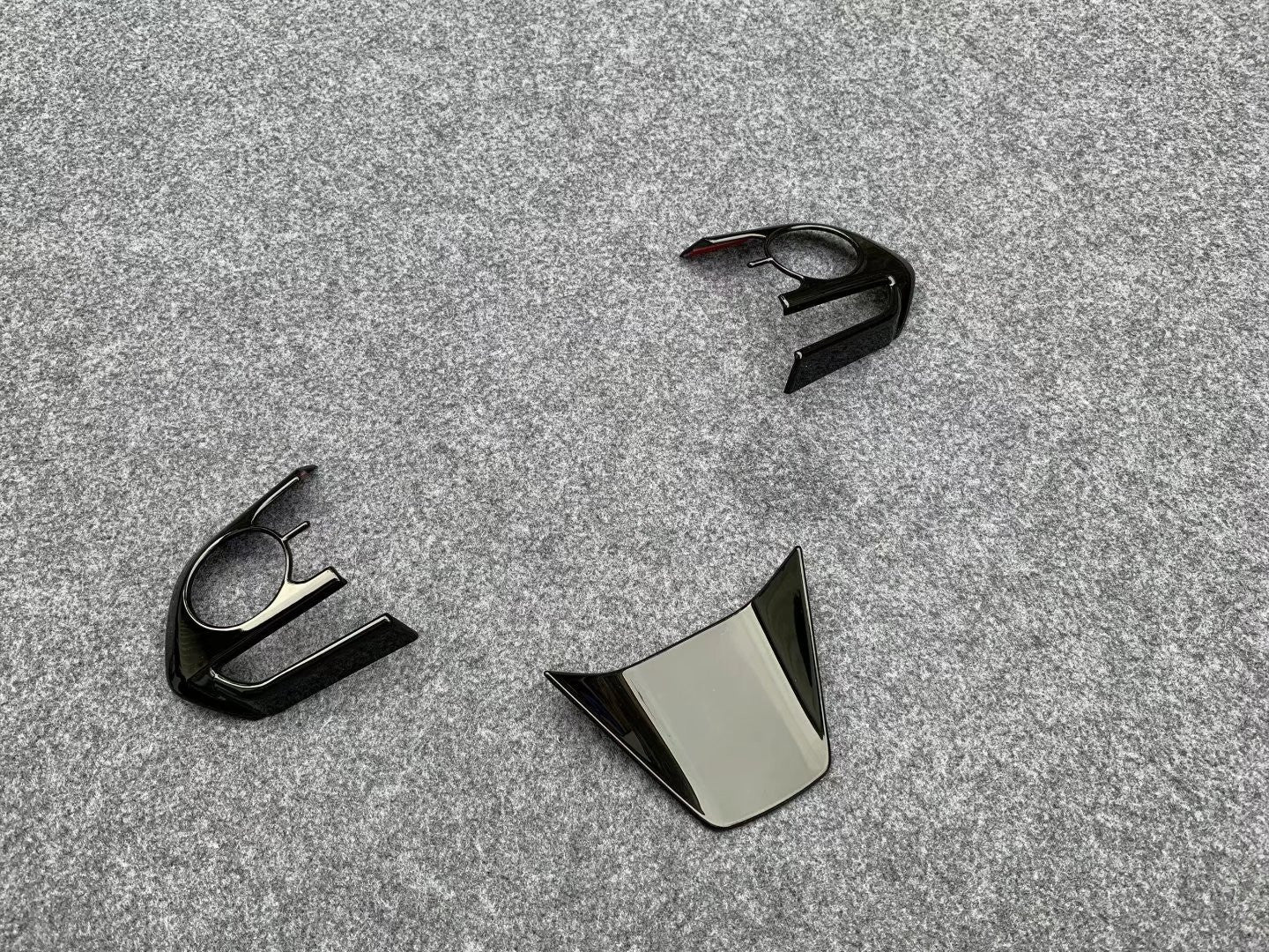 ABS Glossy Black Steering Wheel Cover Trim 3P For 2020-2023 for Toyota Harrier Venza