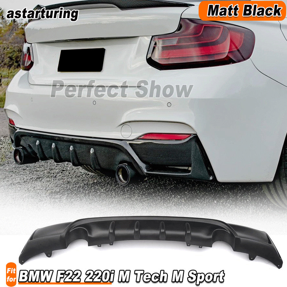 Matt Black Rear Bumper Diffuser for BMW 2Series F22 220i M Tech M Sport 2014-17