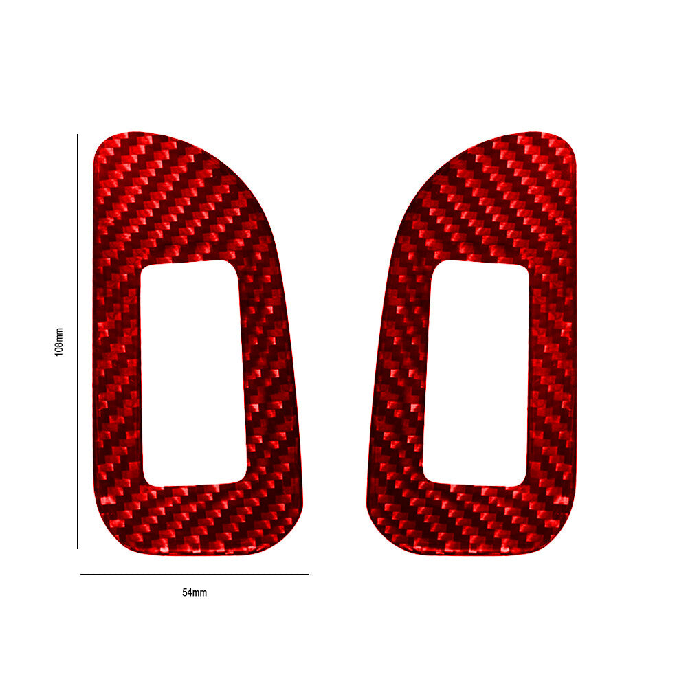 Red carbon fiber interior rear door control cover trim for Chrysler 200 sedans