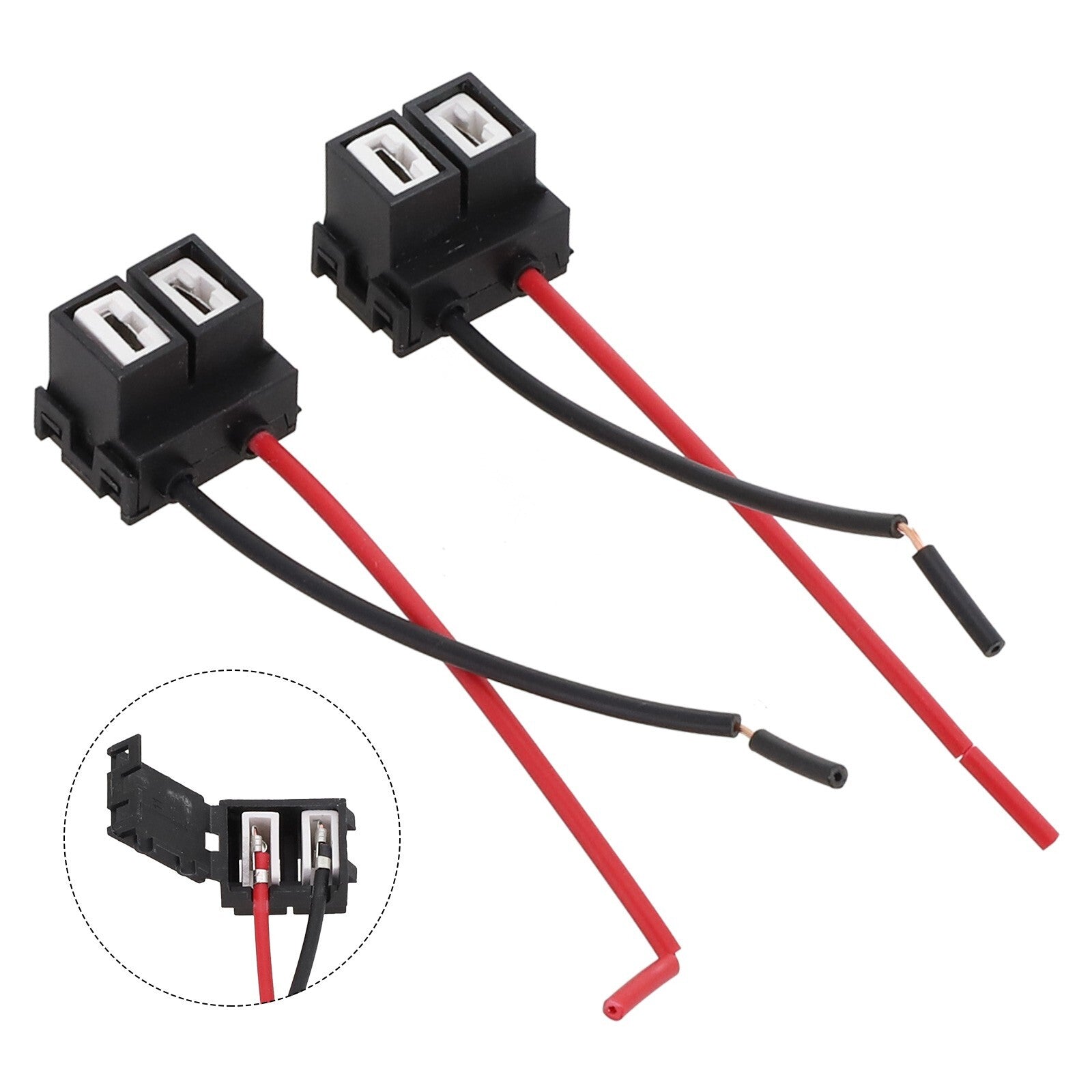 Two durable wear-resistant parts for H7 LED headlight seatbelt sockets, long-lasting use.