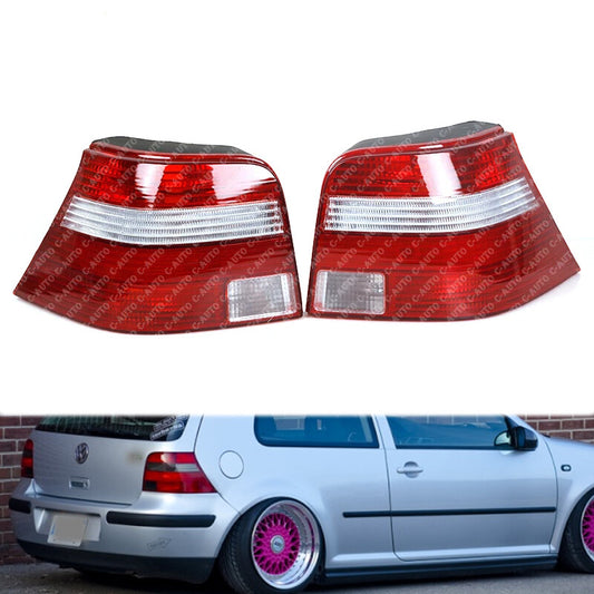 One pair of taillights without bulbs for Volkswagen for Golf 4 MK4 models from 1998 to 2005.