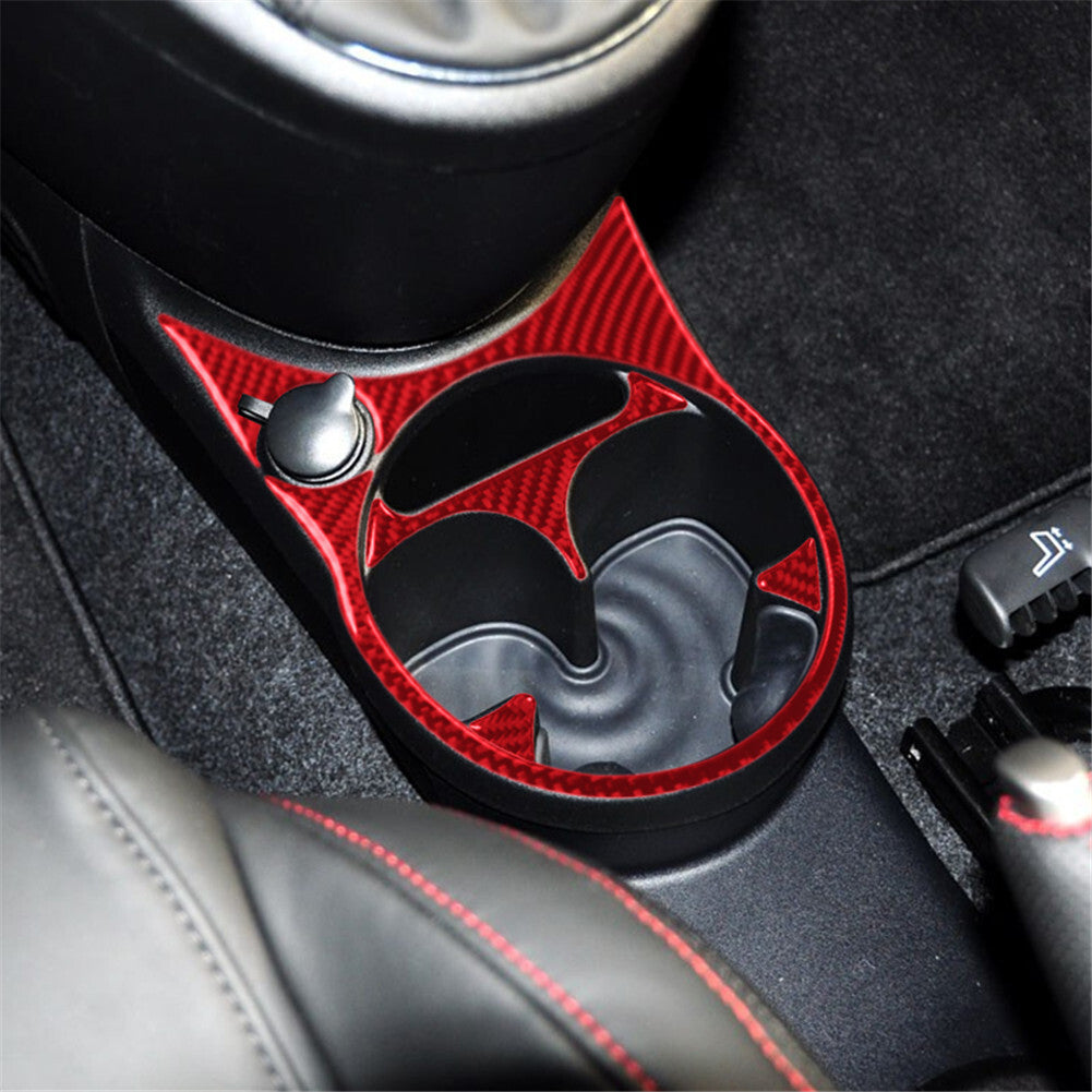 4X Red Carbon Fiber Interior Decor Floor Console Trim For 2012-2015 for Fiat 500