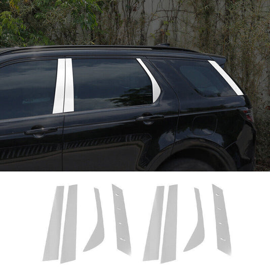 For Discovery Sport 2016-2022 Silver BC Pillar Post Panel Window Trim Cover 8P