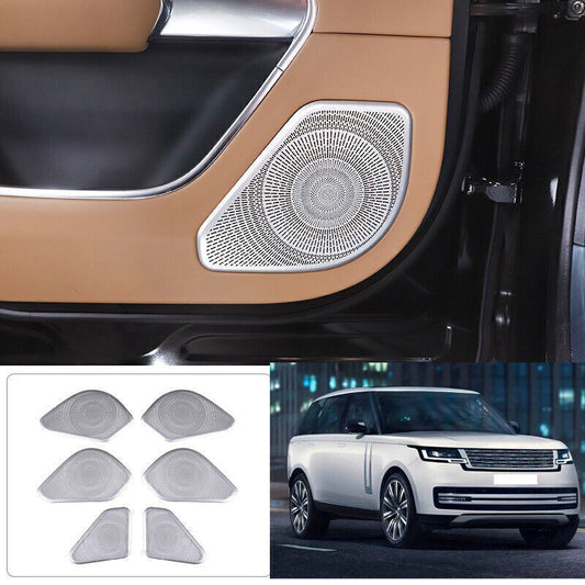 for Range Rover L460 2023-25 Silver Steel Inner Door Speaker Sound Cover Trim 6X