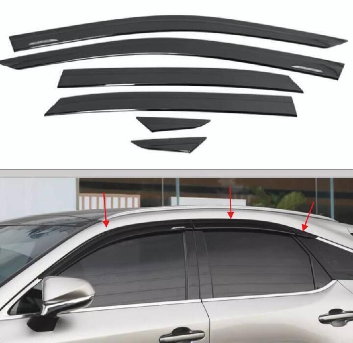 for Lexus RX 2023-2024 Black Window Wind Visors Sun Rain Guard Vent Deflectors