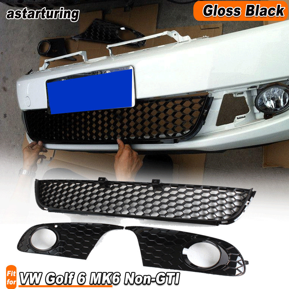 Front Bumper Grille Mesh Grill Fog Light Cover for VW for Golf 6 MK6 Non-GTI 2009-13