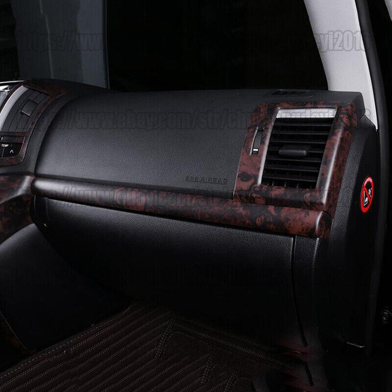 Wood Grain Full Car Dash Trim Kit Cover for Toyota for Land Cruiser LC200 2008-2015