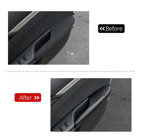 Carbon Fiber Interior Door Armrest panel trim Cover for Honda for Civic 2016-2020