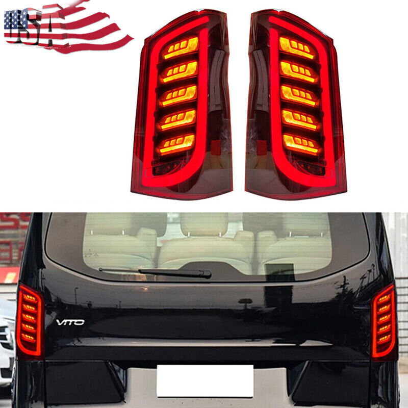 Pair LED Dynamic Rear Tail Light Brake Lamps for Mercedes Benz Vito W447 2015-22