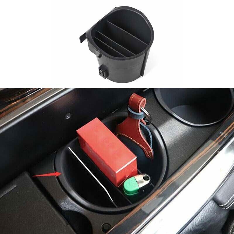 1P Middle Armrest Water Cup Storage Box Black for Nissan Armada Patrol 2017-2020