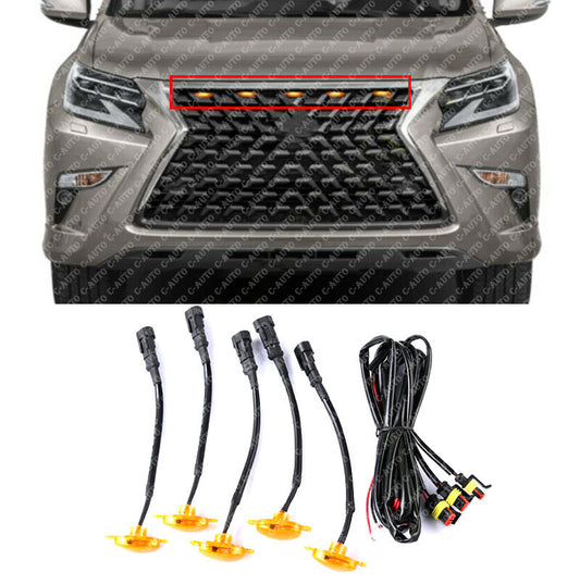 5pcs Grille LED Amber Light Style Grill Cover for Lexus GX460 2020-2021