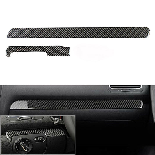 2 Pcs Carbon Fiber Copilot Dashboard Panel Cover for VW for Golf 6 MK6 2008-2013