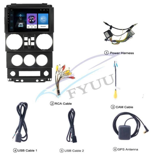 4 Door 9 Android 10.1 Car Stereo Radio GPS Navigation For 07-10 for Jeep for Wrangler