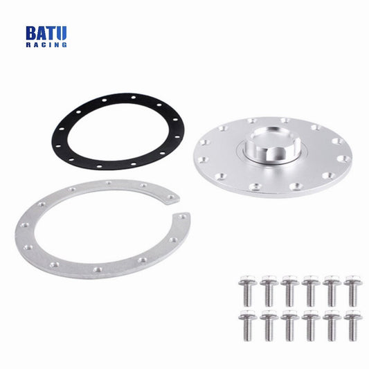 Universal Billet Aluminum Fuel Cell Cap Flush Mount for Fuel Surge Tank Silver