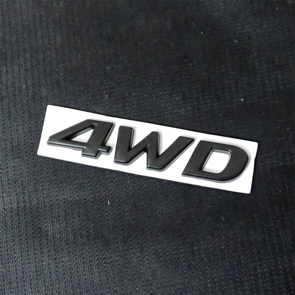 1x Black Matte 4WD Metal Badge Emblem Decal Sticker Motors Bumper SUV Fender Sep
