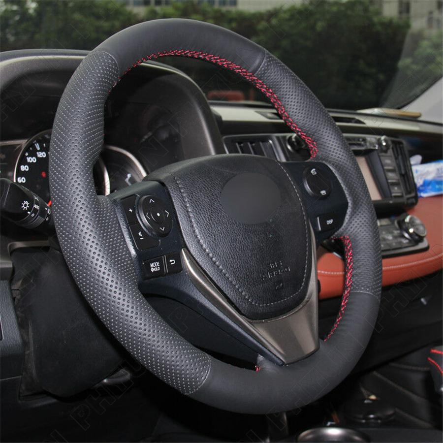 for Toyota RAV4 2013-2018 for Corolla 2014-2018 Hand Sewing Car Steering Wheel Cover