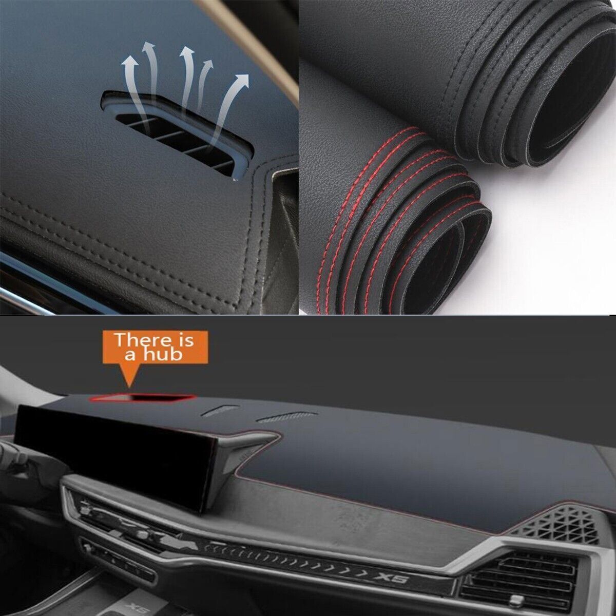 1P PU leather Dashboard Dash Mat Non-slip DashMat Sun Shade Pad for BMW X5 2024+