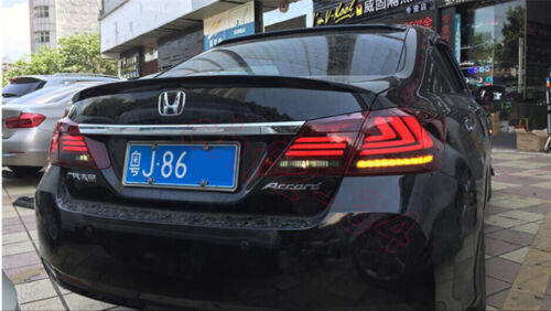 for Honda Accord 2014-2017 Smoke Black LED Rear Lamps Taillights Dynamic Signal