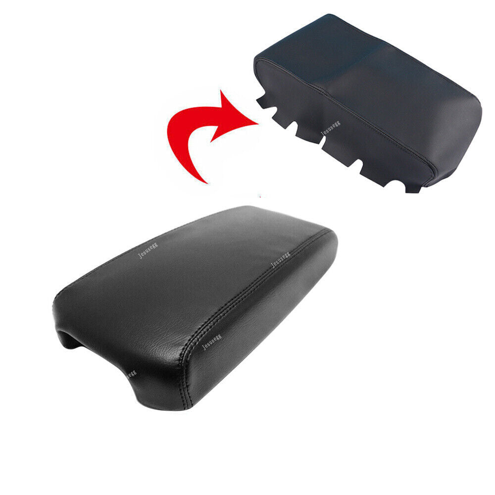 Microfiber Leather Console Lid Armrest Cover for Nissan Altima 2013-2018 Black