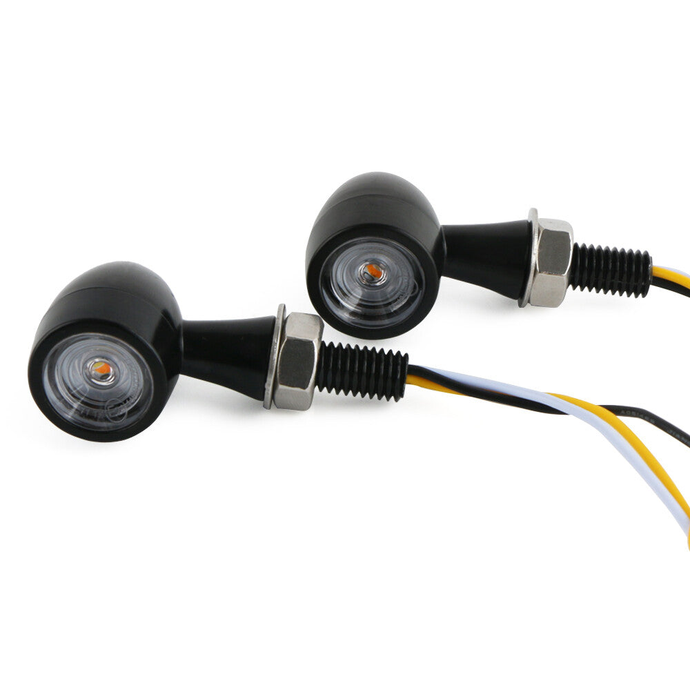 4-Piece Universal Motorcycle LED for Mini Turn Signal Flashing DRL Brake Light for Bobber