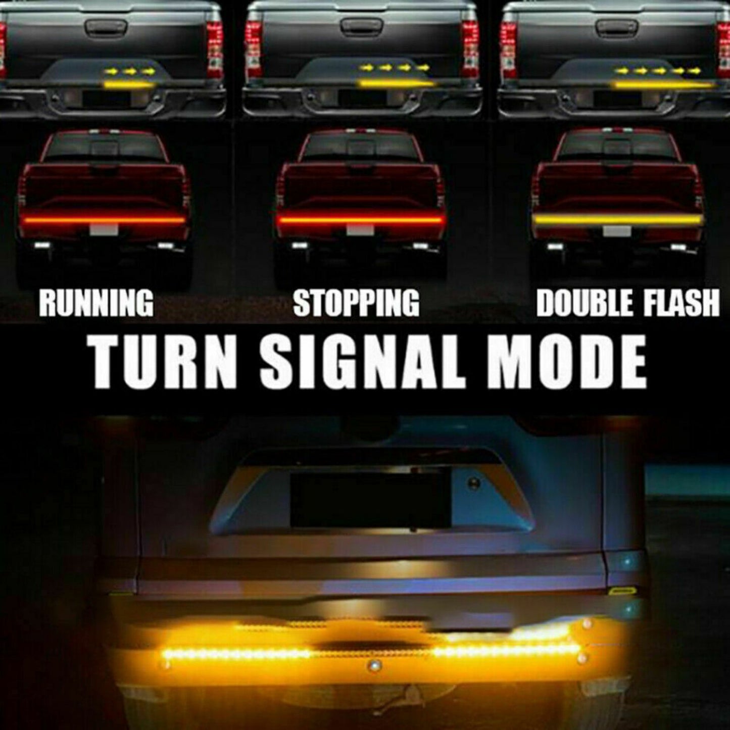 60 inch 528-LED Truck Strip Tailgate Turn Signal Brake Tail Light Bar DC12V