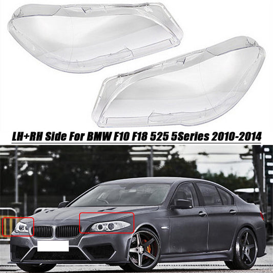 2x Headlight Lens Cover Lampshade Cap for BMW 5 Series F10 F11 F18 2010-13 Clear