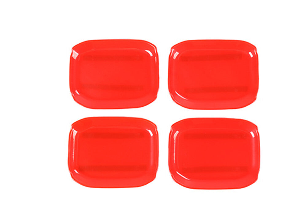 4¡ÁRed ABS Outer Side Door Handle Bowl Cover Trim for Jeep Gladiator JT 2020-2022
