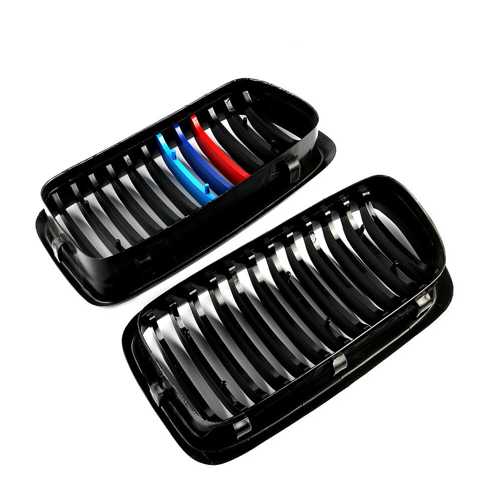 Fits For 740i 740iL 750iL 2x Front LH RH Bumper Kidney M Color Grille Replace