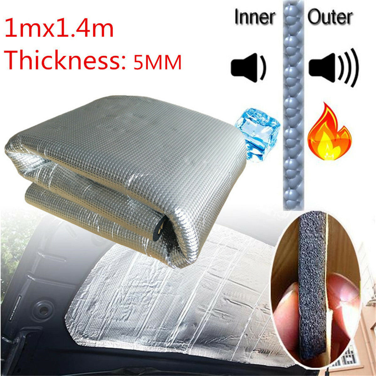 Self-adhesive Fireproof Sound Deadener Heat Insulation Mat For Car Hood Engine