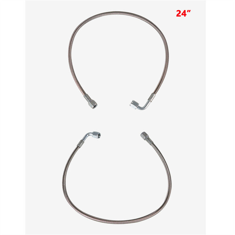 24 Turbo Oil Feed Line Stainless Braided PTFE Line 4AN 90¡ã Straight Hose End