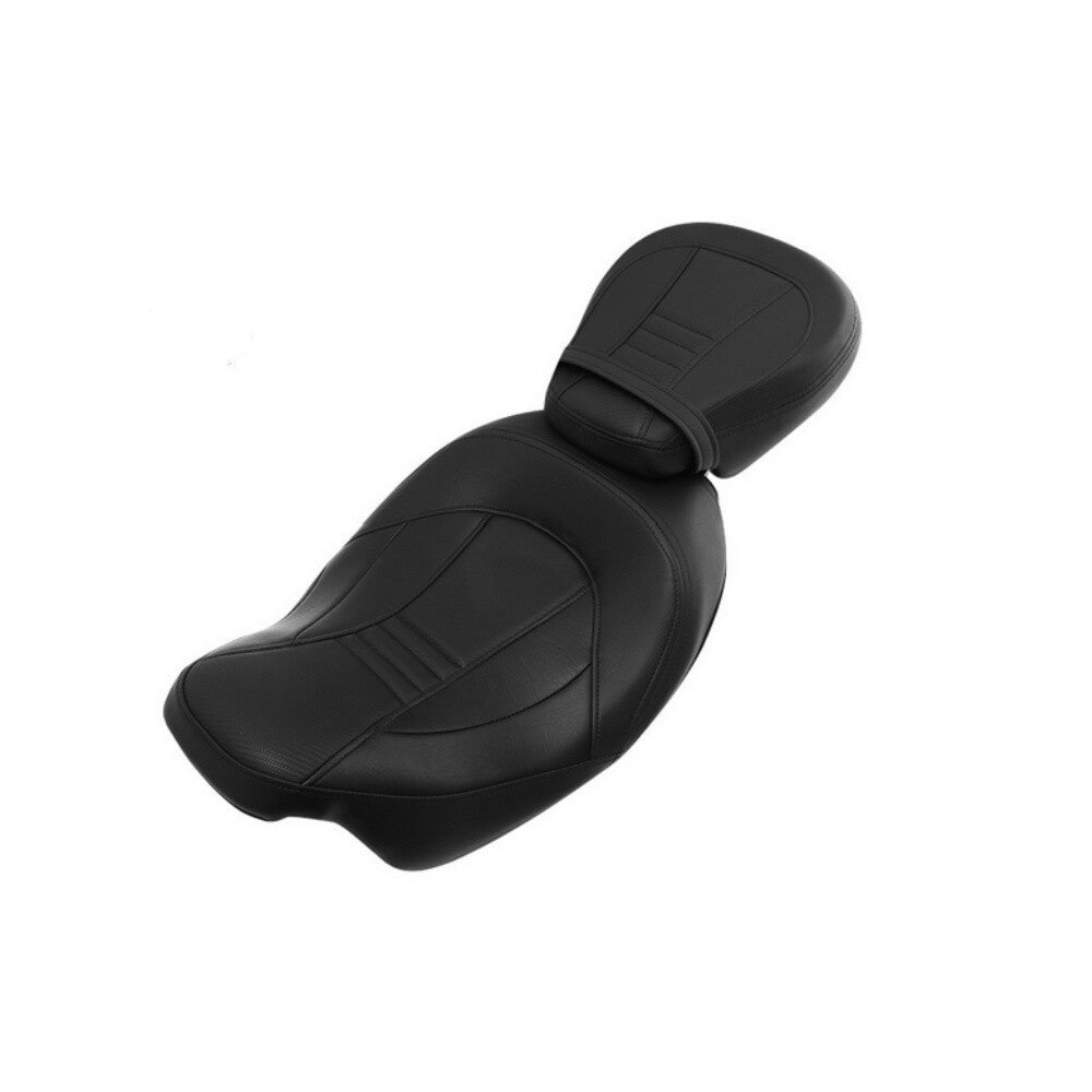 Black Driver Passenger for Seat + Rider Pad Fit for Harley Touring Road Glide 09-24