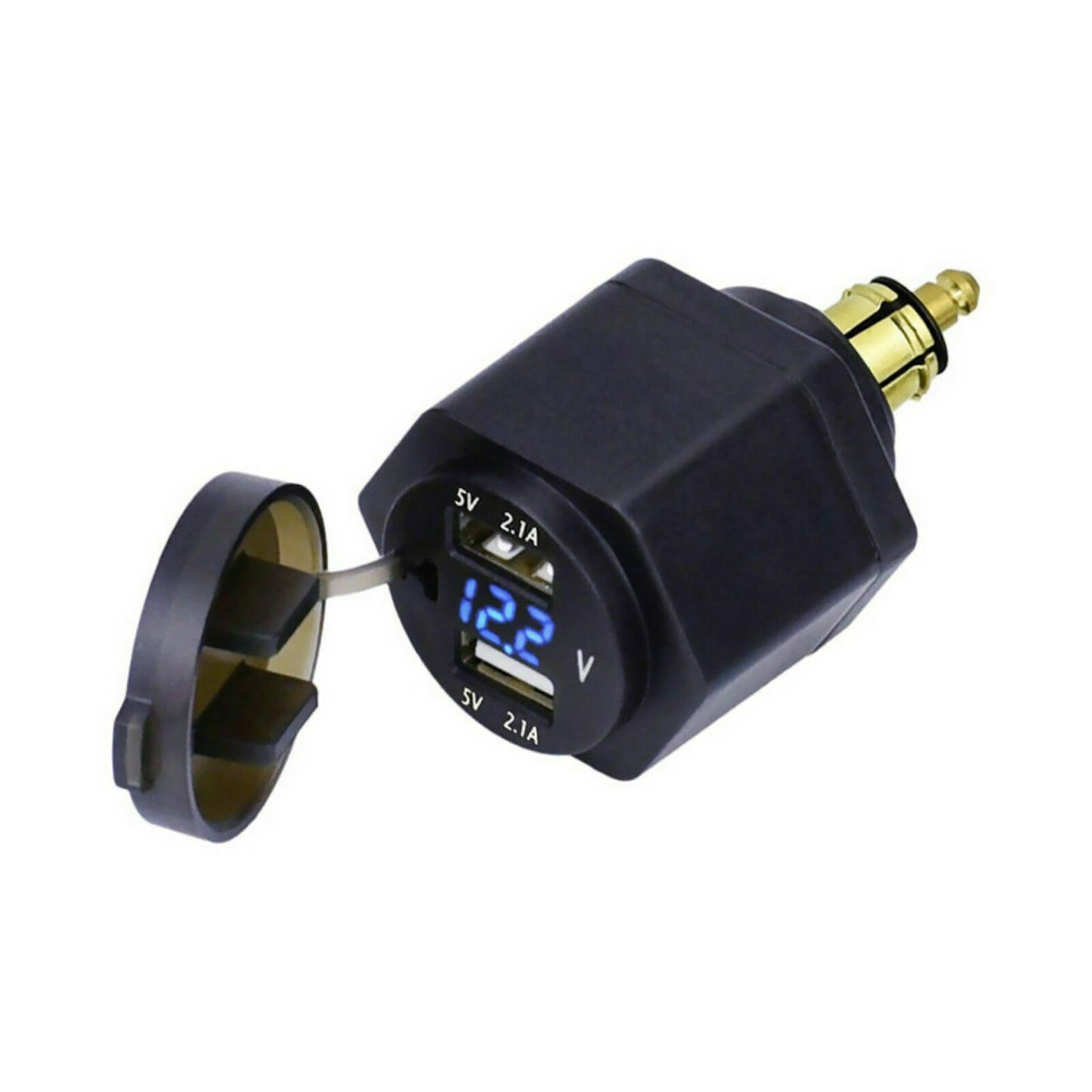 New Power Adapter Voltmeter Dual USB Fast Charger for BMW Motorcycle Plug
