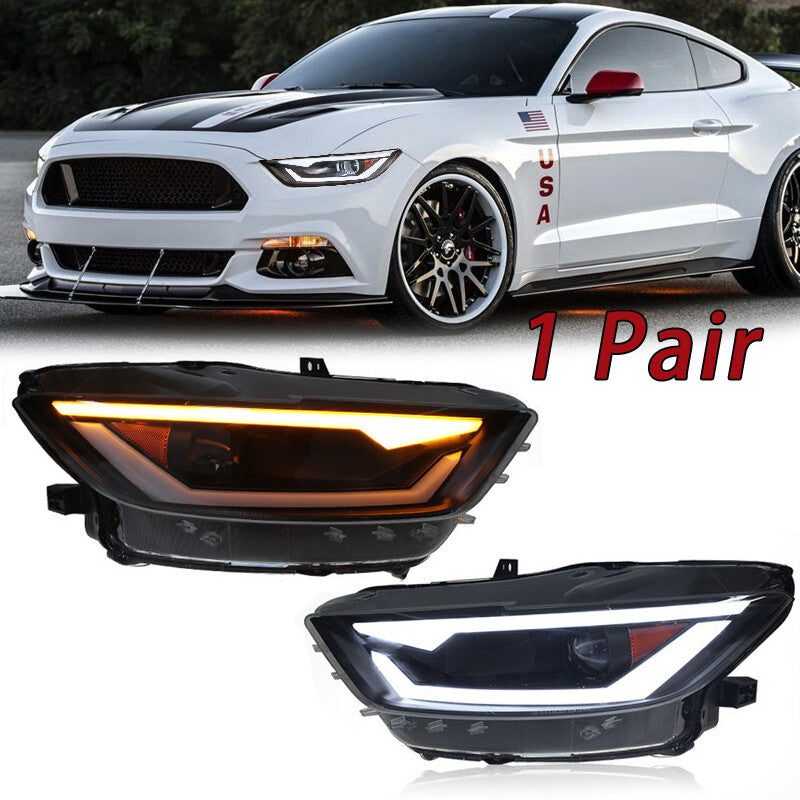 For 15-17 for Ford for Mustang headlight assembly retrofit LED running water turn signal