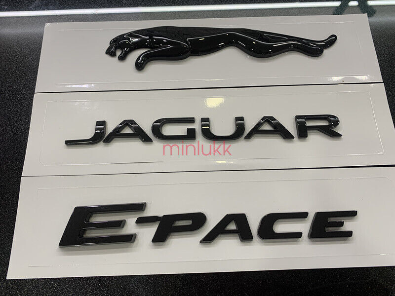 3x Gloss Black E-PACE Emblem Rear Badge Decal for Jaguar E-pace V6 R S E-PACE