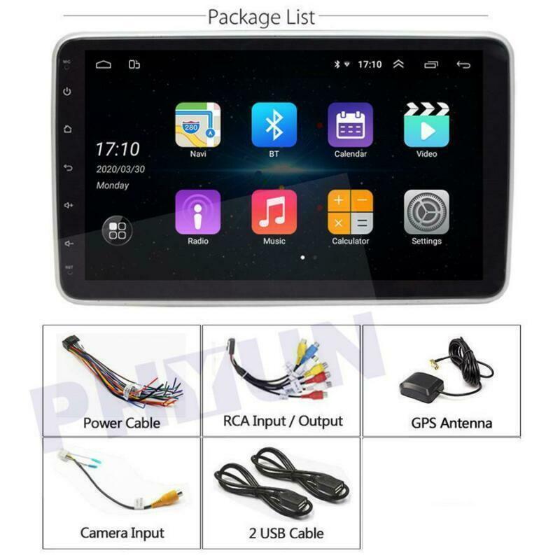 Car 1 DIN Rotatable 9 Touch Screen Android 10.1 HD 32GB Stereo Radio GPS Wifi