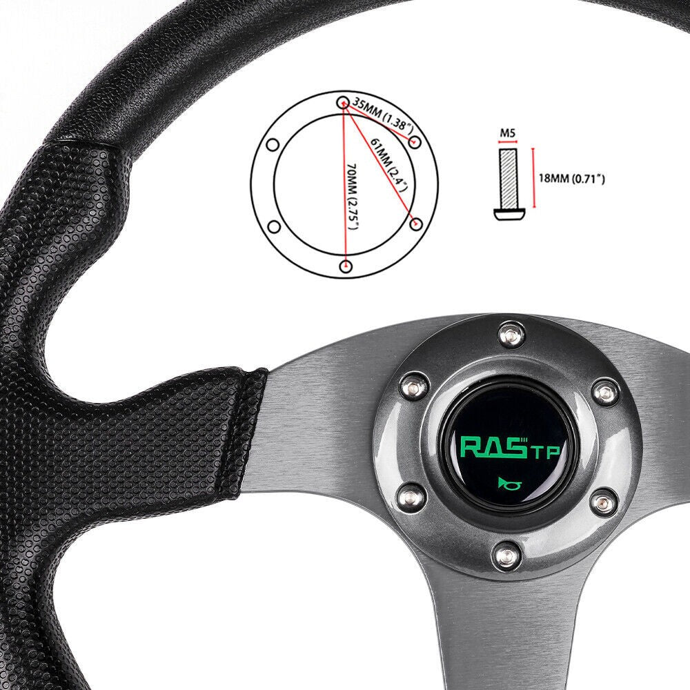 14 Steering Wheel+Quick Release+Hub Adapter 110H for Civic 92-95 Integra 94-01