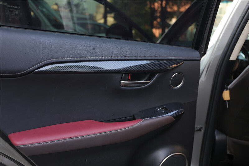 Carbon Fiber Car Inner Door Panel Trim Cover Strip for Lexus NX200t 300h 2015-21